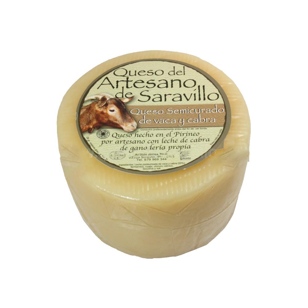 Queso semicurado de vaca y cabra de Saravillo
